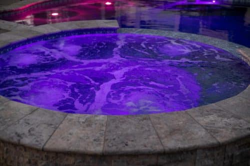 purple-lit luxury spa in SoCal