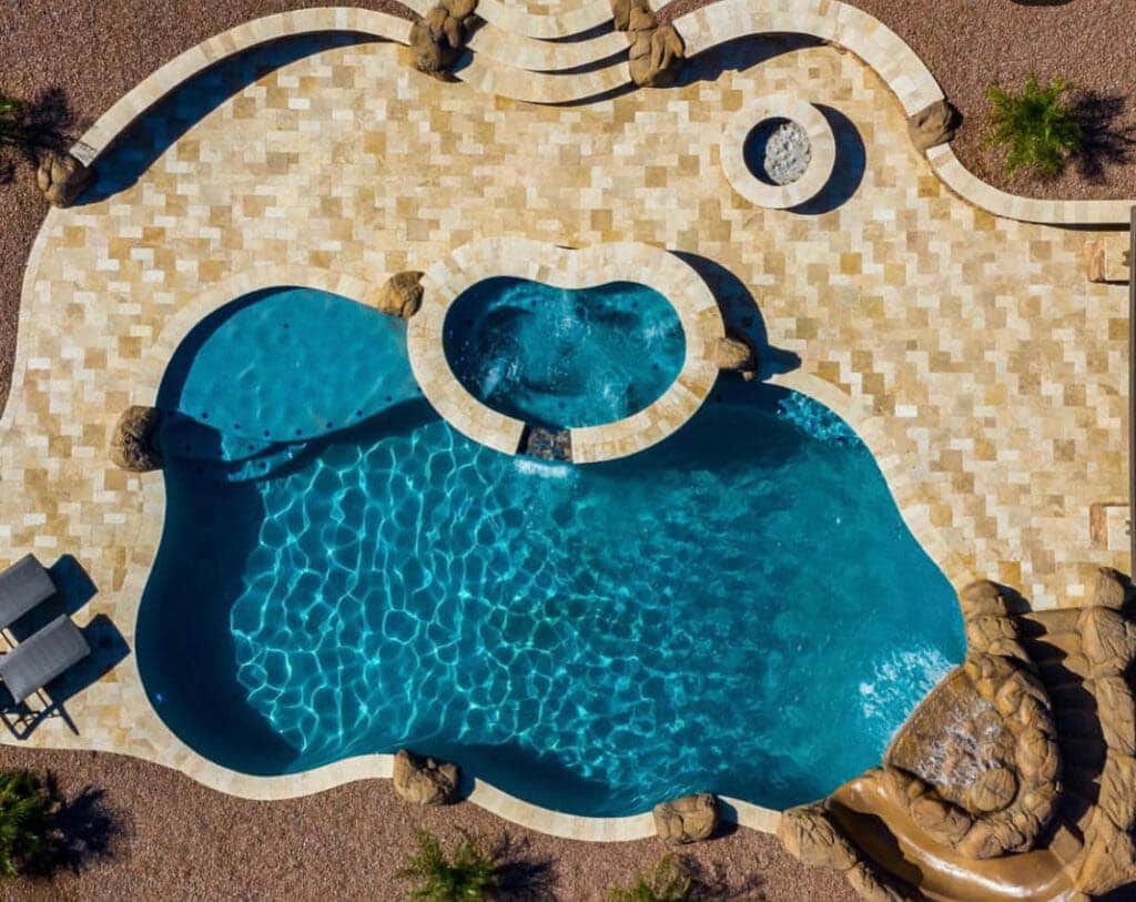 luxury SoCal odd-shaped swimming pool design and construction