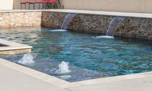 Riverside County custom luxury pool with waterfall features