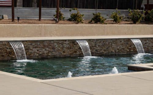 California pool design with waterfalls