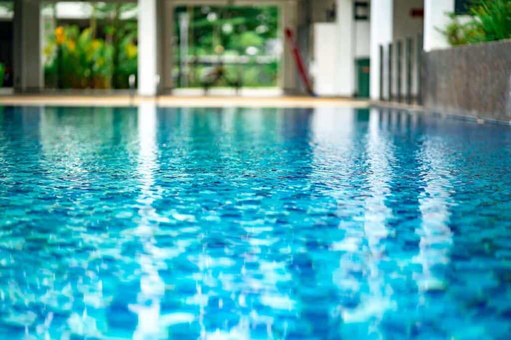 water ripples in a swimming pool